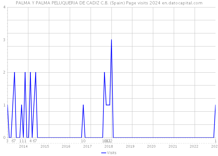 PALMA Y PALMA PELUQUERIA DE CADIZ C.B. (Spain) Page visits 2024 