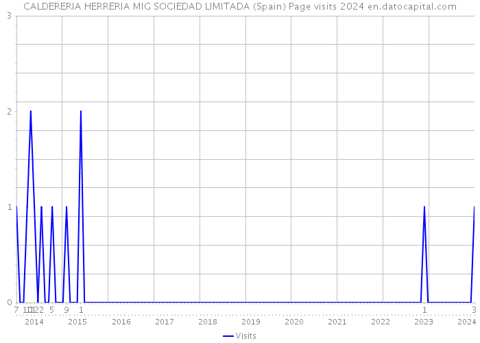 CALDERERIA HERRERIA MIG SOCIEDAD LIMITADA (Spain) Page visits 2024 