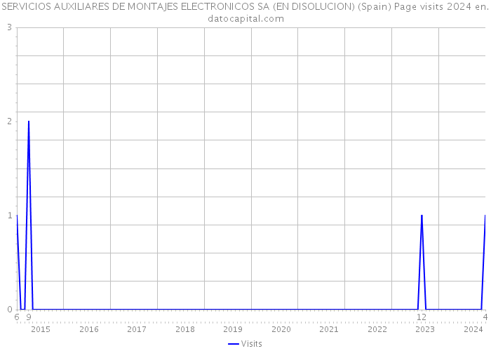 SERVICIOS AUXILIARES DE MONTAJES ELECTRONICOS SA (EN DISOLUCION) (Spain) Page visits 2024 