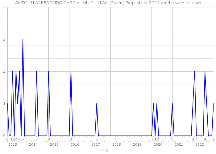 ANTOLIN ARREDONDO GARCIA-MINGUILLAN (Spain) Page visits 2024 