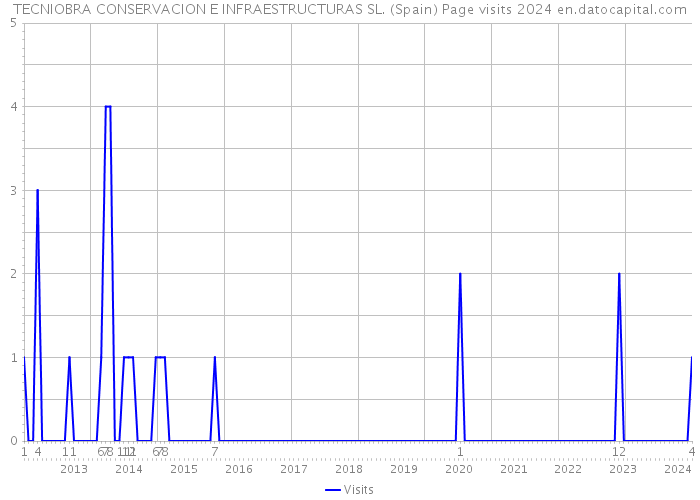 TECNIOBRA CONSERVACION E INFRAESTRUCTURAS SL. (Spain) Page visits 2024 