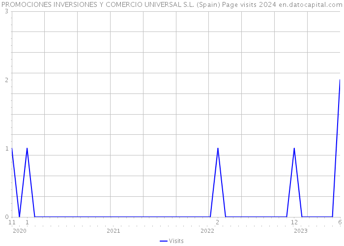 PROMOCIONES INVERSIONES Y COMERCIO UNIVERSAL S.L. (Spain) Page visits 2024 