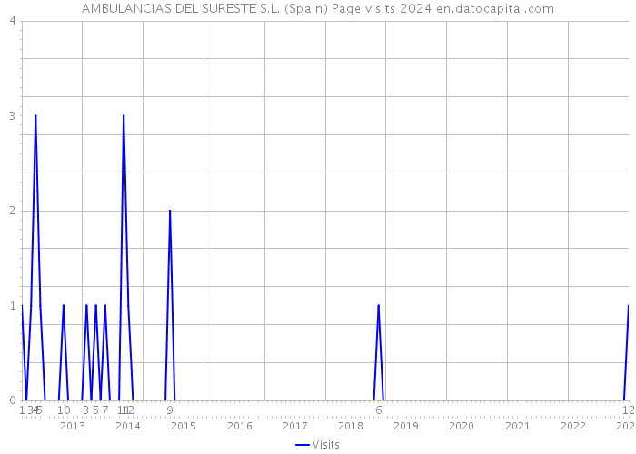 AMBULANCIAS DEL SURESTE S.L. (Spain) Page visits 2024 