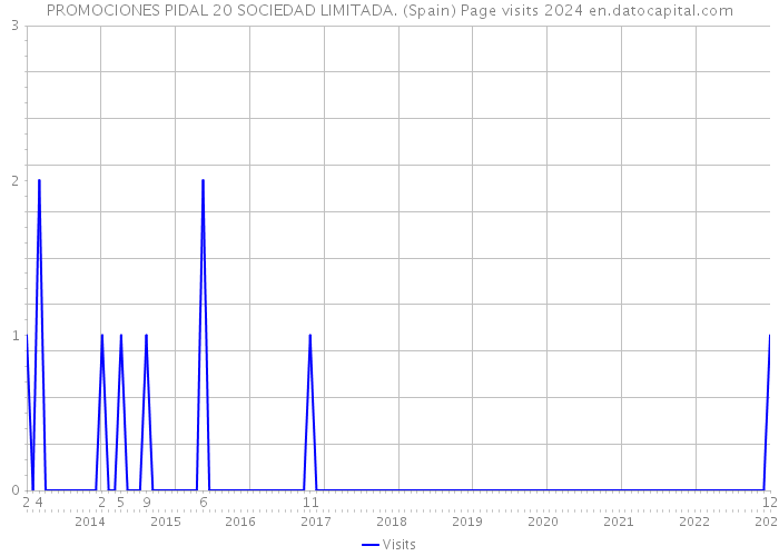 PROMOCIONES PIDAL 20 SOCIEDAD LIMITADA. (Spain) Page visits 2024 