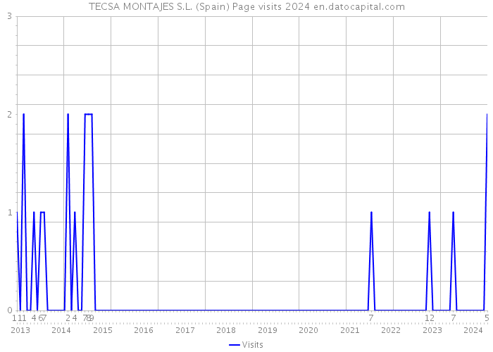TECSA MONTAJES S.L. (Spain) Page visits 2024 