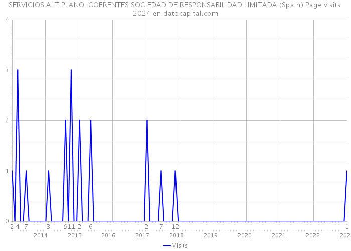 SERVICIOS ALTIPLANO-COFRENTES SOCIEDAD DE RESPONSABILIDAD LIMITADA (Spain) Page visits 2024 