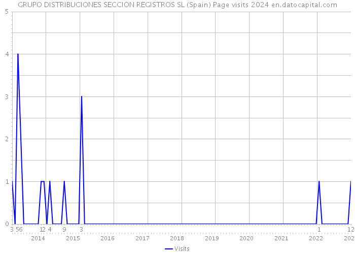 GRUPO DISTRIBUCIONES SECCION REGISTROS SL (Spain) Page visits 2024 