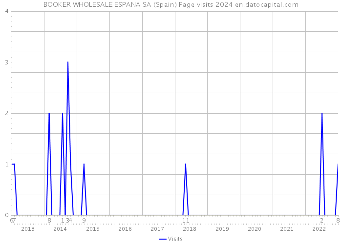 BOOKER WHOLESALE ESPANA SA (Spain) Page visits 2024 