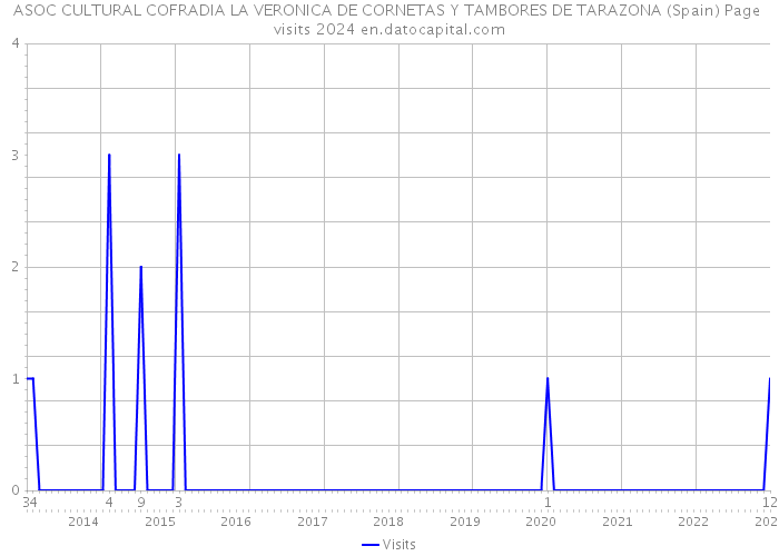 ASOC CULTURAL COFRADIA LA VERONICA DE CORNETAS Y TAMBORES DE TARAZONA (Spain) Page visits 2024 