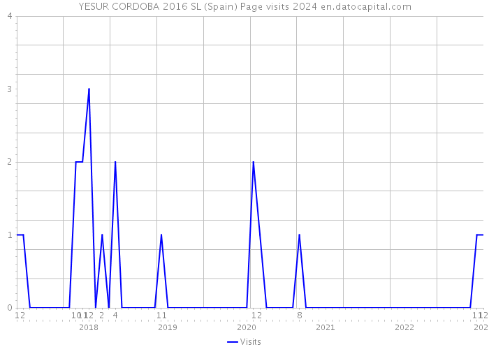 YESUR CORDOBA 2016 SL (Spain) Page visits 2024 