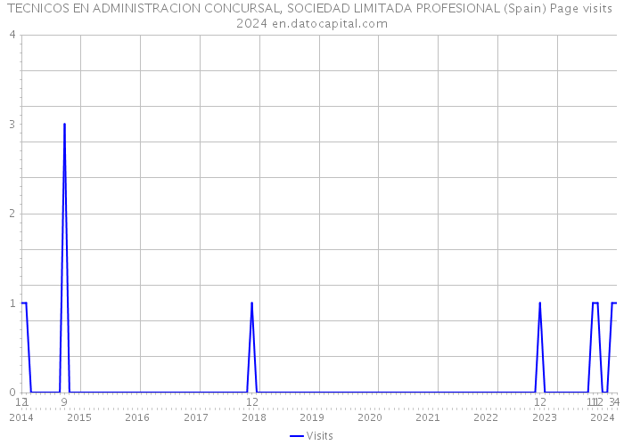 TECNICOS EN ADMINISTRACION CONCURSAL, SOCIEDAD LIMITADA PROFESIONAL (Spain) Page visits 2024 