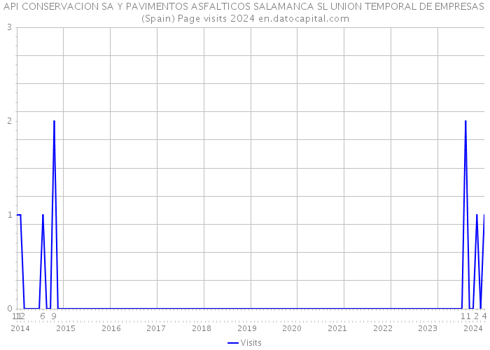 API CONSERVACION SA Y PAVIMENTOS ASFALTICOS SALAMANCA SL UNION TEMPORAL DE EMPRESAS (Spain) Page visits 2024 