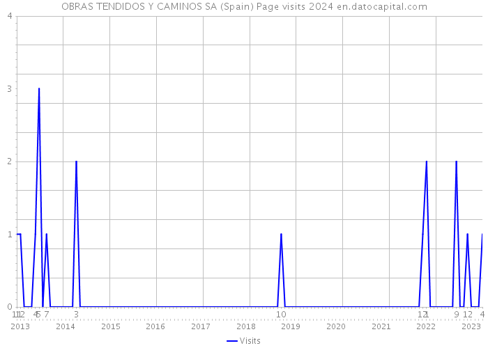 OBRAS TENDIDOS Y CAMINOS SA (Spain) Page visits 2024 
