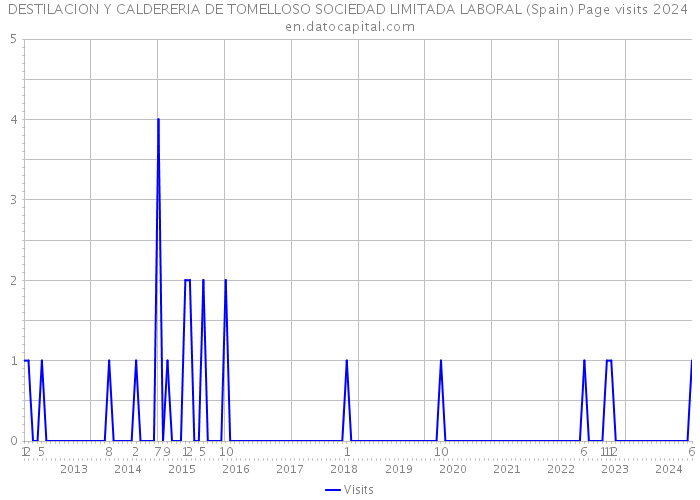 DESTILACION Y CALDERERIA DE TOMELLOSO SOCIEDAD LIMITADA LABORAL (Spain) Page visits 2024 