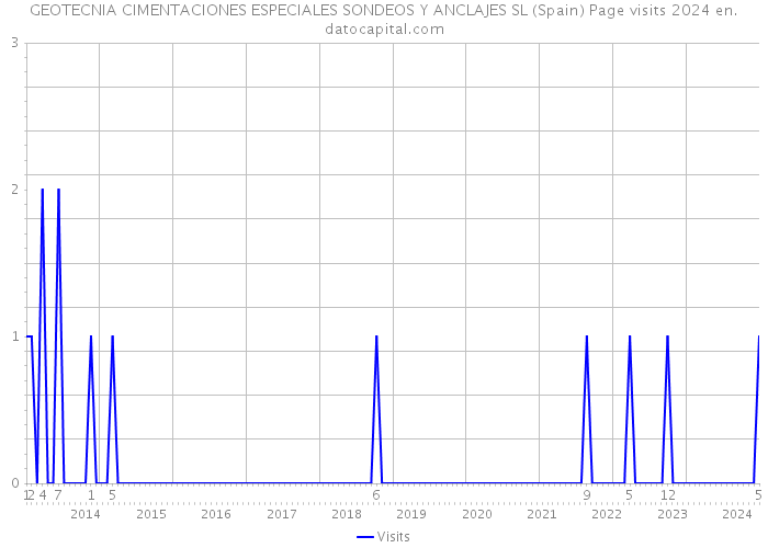 GEOTECNIA CIMENTACIONES ESPECIALES SONDEOS Y ANCLAJES SL (Spain) Page visits 2024 