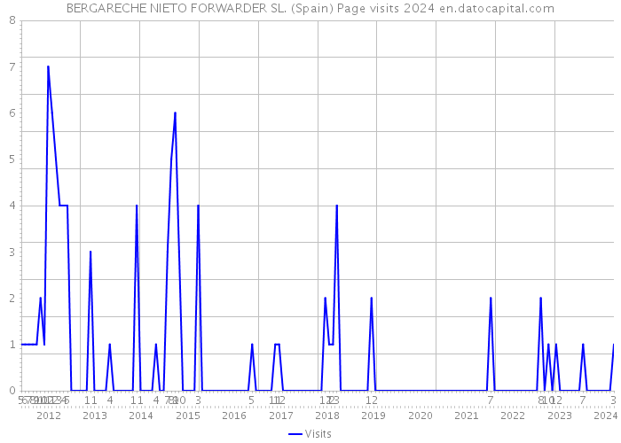 BERGARECHE NIETO FORWARDER SL. (Spain) Page visits 2024 