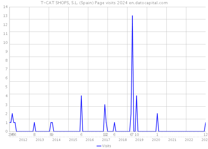 T-CAT SHOPS, S.L. (Spain) Page visits 2024 