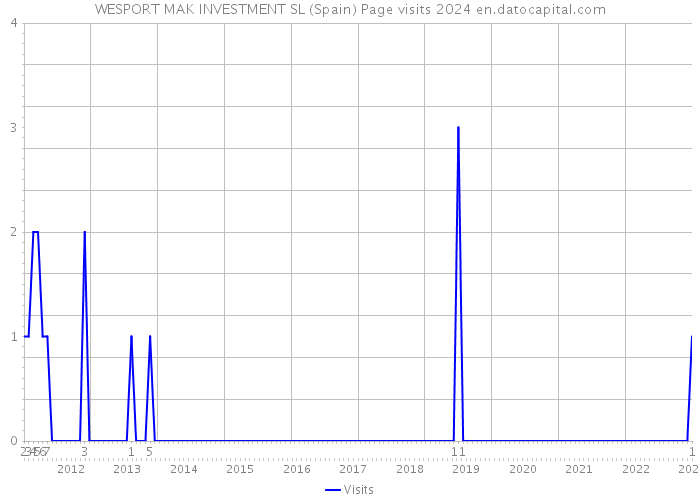 WESPORT MAK INVESTMENT SL (Spain) Page visits 2024 