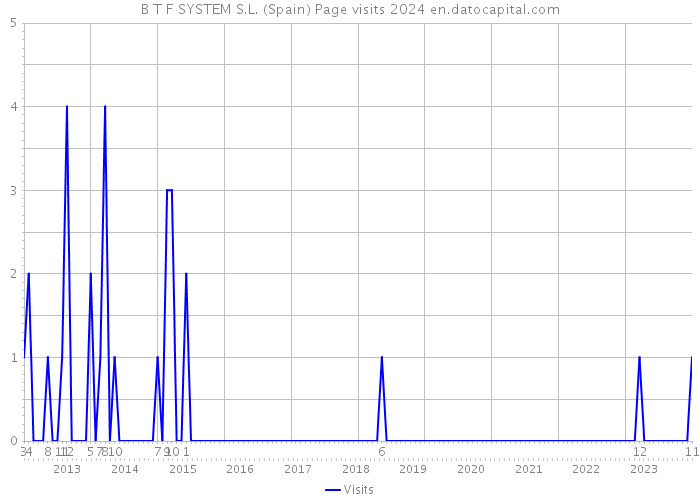 B T F SYSTEM S.L. (Spain) Page visits 2024 