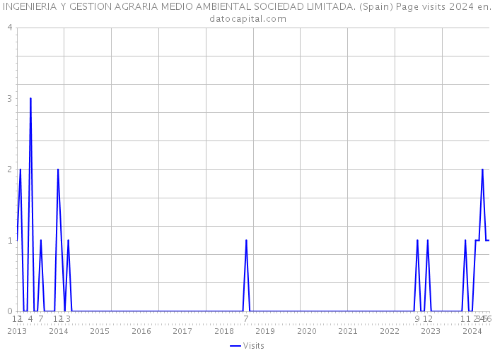 INGENIERIA Y GESTION AGRARIA MEDIO AMBIENTAL SOCIEDAD LIMITADA. (Spain) Page visits 2024 