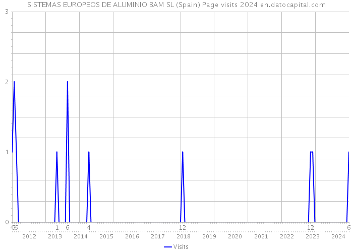 SISTEMAS EUROPEOS DE ALUMINIO BAM SL (Spain) Page visits 2024 