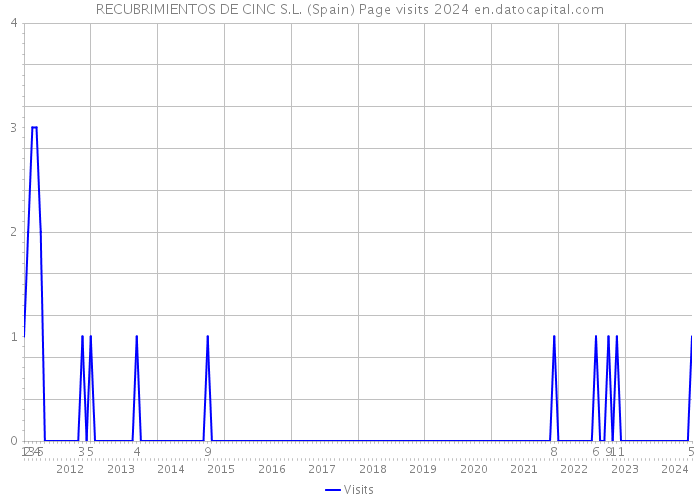 RECUBRIMIENTOS DE CINC S.L. (Spain) Page visits 2024 