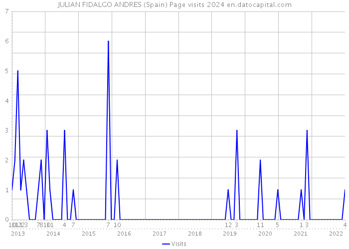 JULIAN FIDALGO ANDRES (Spain) Page visits 2024 