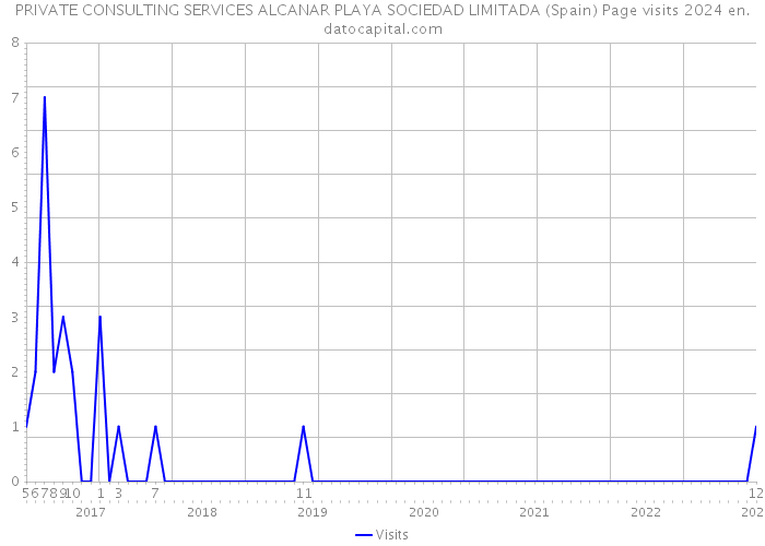 PRIVATE CONSULTING SERVICES ALCANAR PLAYA SOCIEDAD LIMITADA (Spain) Page visits 2024 