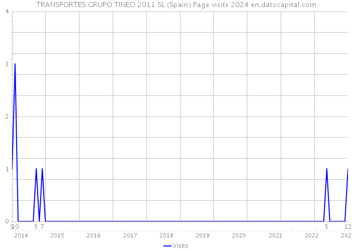TRANSPORTES GRUPO TINEO 2011 SL (Spain) Page visits 2024 