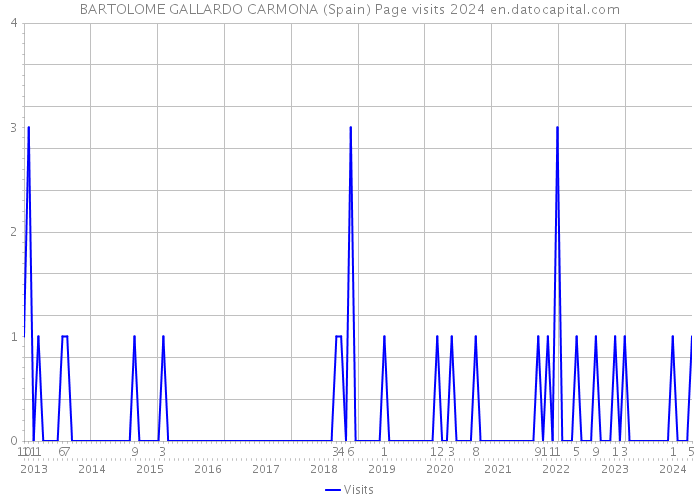 BARTOLOME GALLARDO CARMONA (Spain) Page visits 2024 