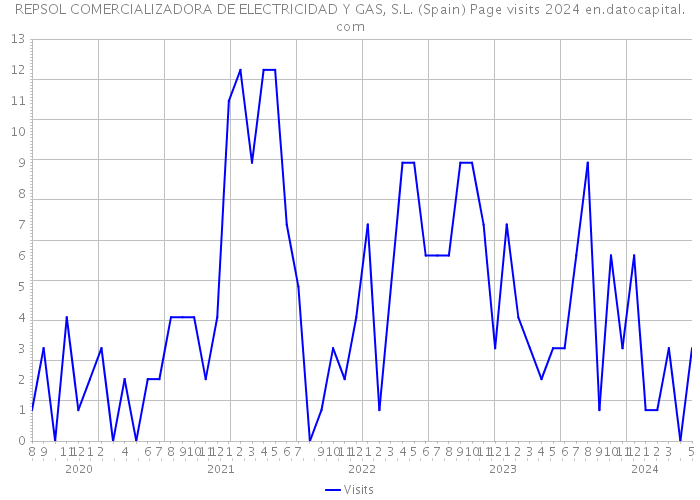 REPSOL COMERCIALIZADORA DE ELECTRICIDAD Y GAS, S.L. (Spain) Page visits 2024 