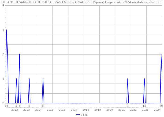OIHANE DESARROLLO DE INICIATIVAS EMPRESARIALES SL (Spain) Page visits 2024 