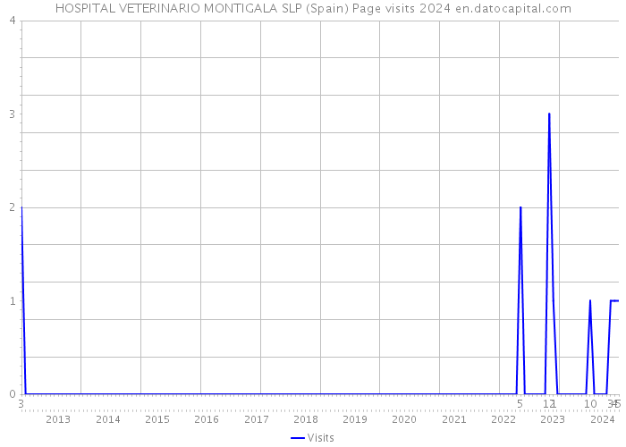 HOSPITAL VETERINARIO MONTIGALA SLP (Spain) Page visits 2024 