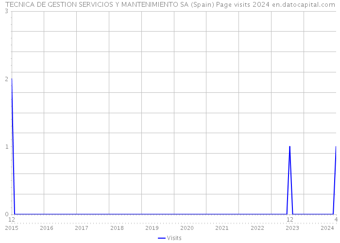 TECNICA DE GESTION SERVICIOS Y MANTENIMIENTO SA (Spain) Page visits 2024 