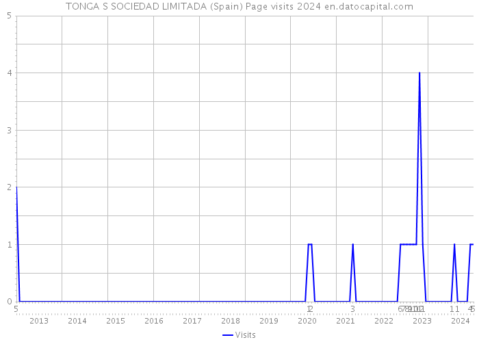 TONGA S SOCIEDAD LIMITADA (Spain) Page visits 2024 