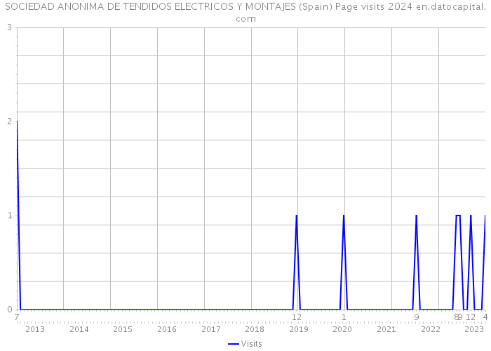 SOCIEDAD ANONIMA DE TENDIDOS ELECTRICOS Y MONTAJES (Spain) Page visits 2024 