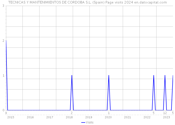 TECNICAS Y MANTENIMIENTOS DE CORDOBA S.L. (Spain) Page visits 2024 