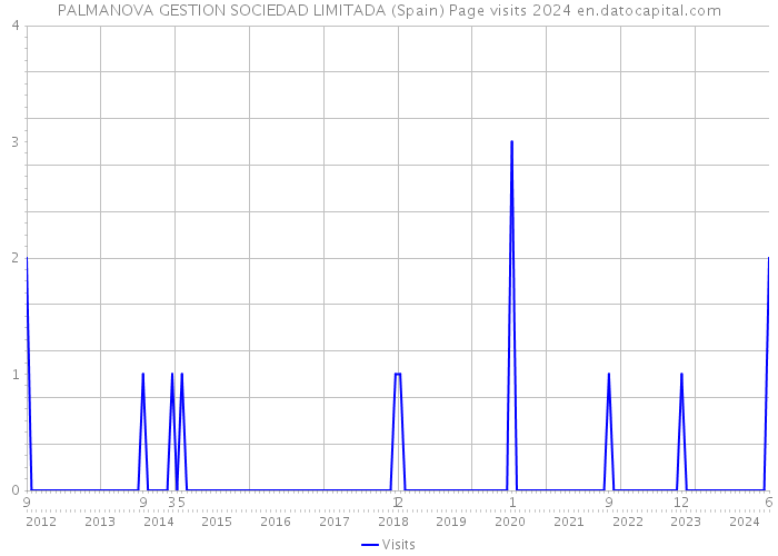 PALMANOVA GESTION SOCIEDAD LIMITADA (Spain) Page visits 2024 