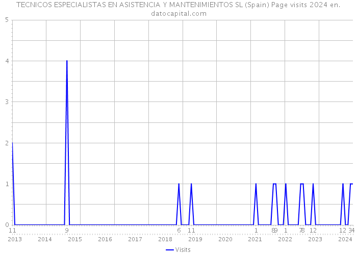 TECNICOS ESPECIALISTAS EN ASISTENCIA Y MANTENIMIENTOS SL (Spain) Page visits 2024 