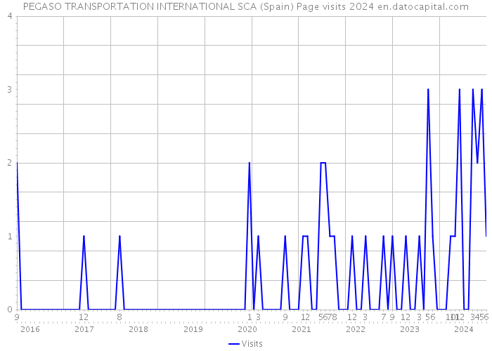 PEGASO TRANSPORTATION INTERNATIONAL SCA (Spain) Page visits 2024 