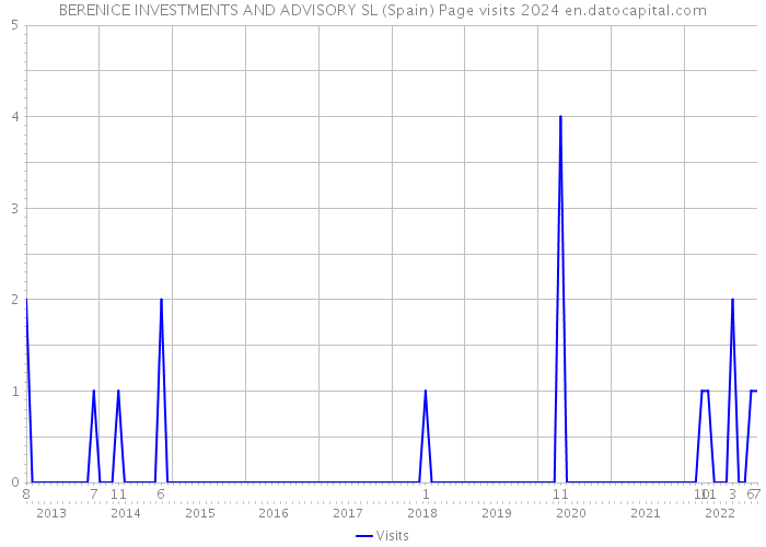 BERENICE INVESTMENTS AND ADVISORY SL (Spain) Page visits 2024 