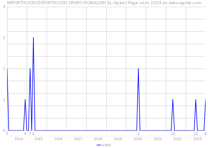 IMPORTACION EXPORTACION GRUPO PIGMALION SL (Spain) Page visits 2024 