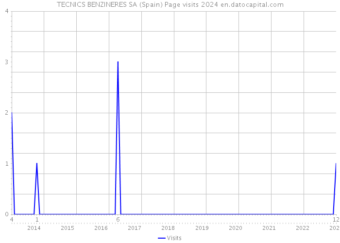 TECNICS BENZINERES SA (Spain) Page visits 2024 