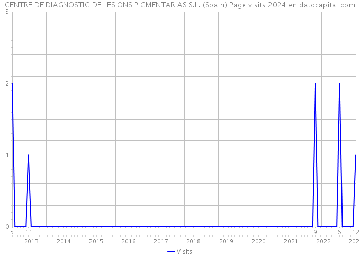 CENTRE DE DIAGNOSTIC DE LESIONS PIGMENTARIAS S.L. (Spain) Page visits 2024 