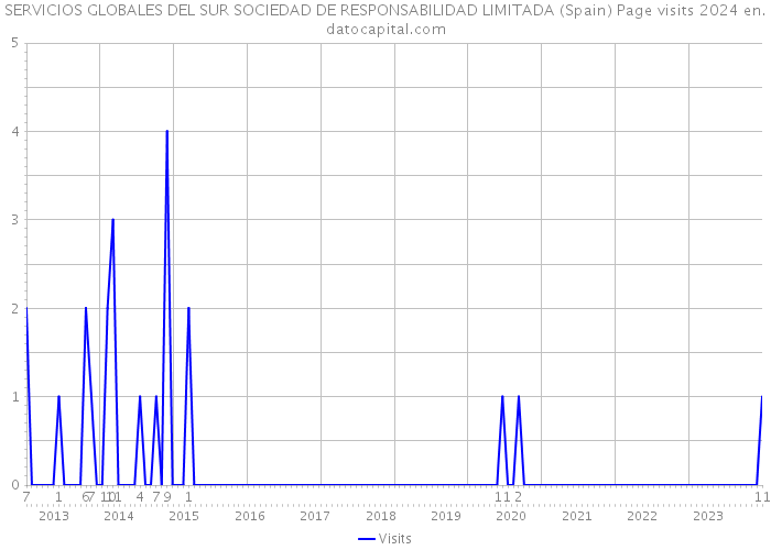 SERVICIOS GLOBALES DEL SUR SOCIEDAD DE RESPONSABILIDAD LIMITADA (Spain) Page visits 2024 