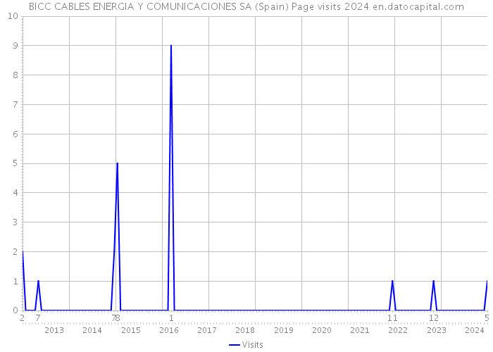 BICC CABLES ENERGIA Y COMUNICACIONES SA (Spain) Page visits 2024 