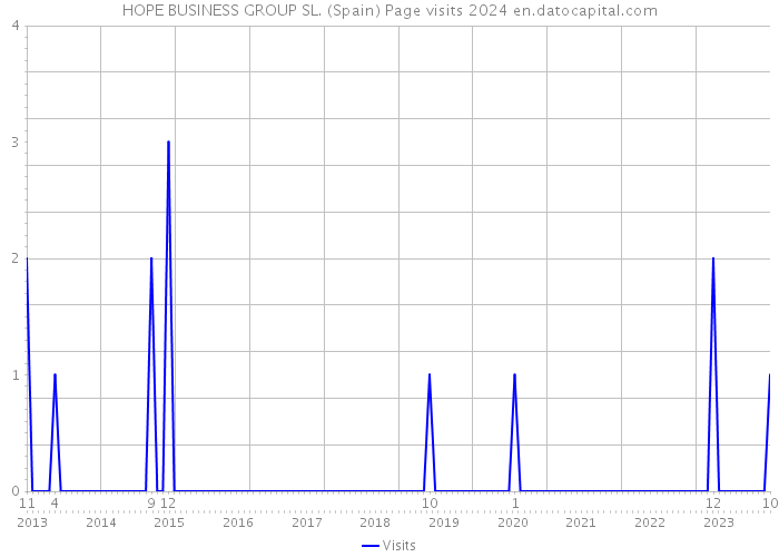 HOPE BUSINESS GROUP SL. (Spain) Page visits 2024 