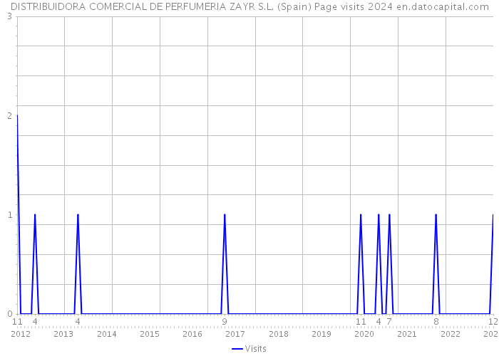 DISTRIBUIDORA COMERCIAL DE PERFUMERIA ZAYR S.L. (Spain) Page visits 2024 
