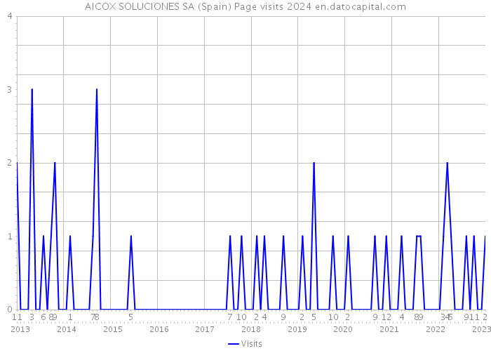 AICOX SOLUCIONES SA (Spain) Page visits 2024 