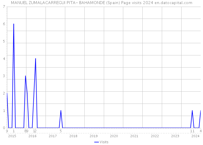 MANUEL ZUMALACARREGUI PITA- BAHAMONDE (Spain) Page visits 2024 
